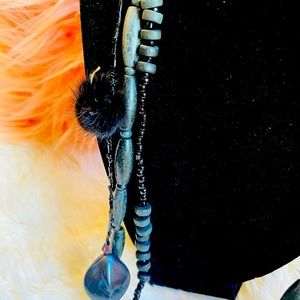 Long Pom Pom necklace